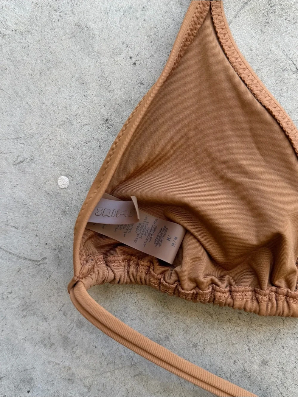 Brown SKIMS Triangle Bikini Top